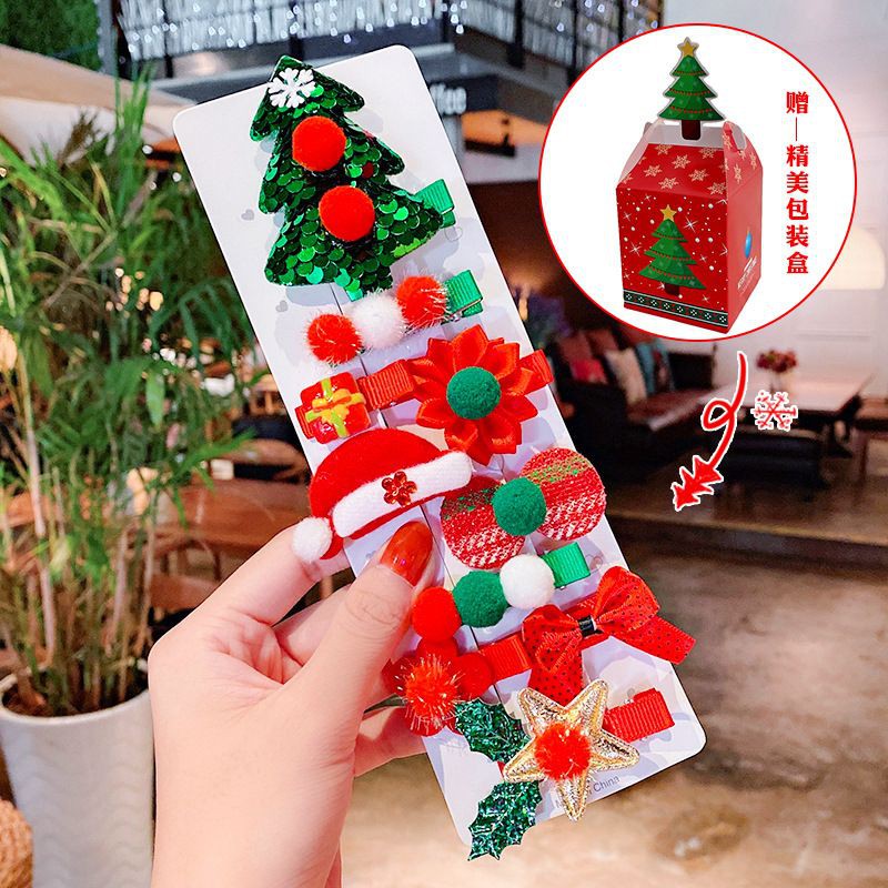 Set Kẹp Tóc NoeL Cute (tặng kèm hộp giấy gói quà NoeL)