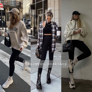 LEGGING TRƠN ĐEN - quần ôm trơn