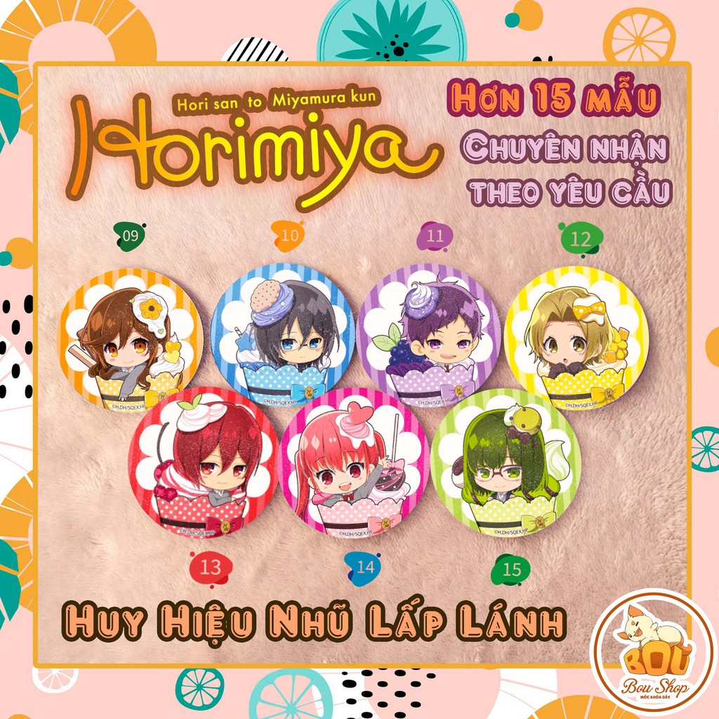 Huy hiệu nhũ lấp lánh Horimiya - Love Starts in Horimiya Anime Pin Goods