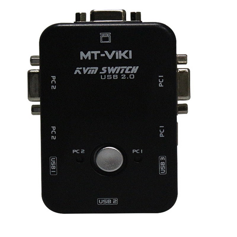 USB KVM Switches 2 ports (Đen), CHÍNH HÃNG (MT- VIKI) - ( 2 Cây dùng 1 màn hình)