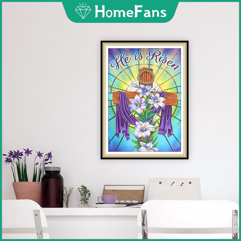 Bộ Tranh Đính Đá 5D Tự Làm Hình Tôn Giáo 40x50cm Trang Trí Phòng Ngủ Cho Người Lớn Và Trẻ Em