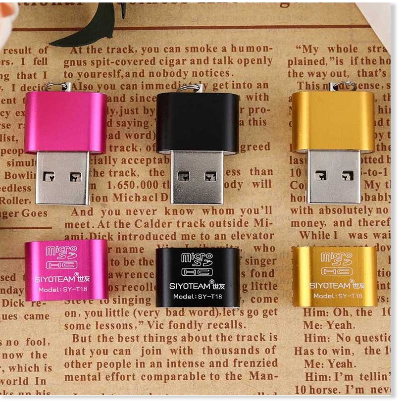 Đầu đọc thẻ nhớ   BH 1 THÁNG   Đầu đọc thẻ nhớ USB 2.0 cho Micro TF, thiết kế nhỏ gọn, có thể dùng treo móc khóa 728