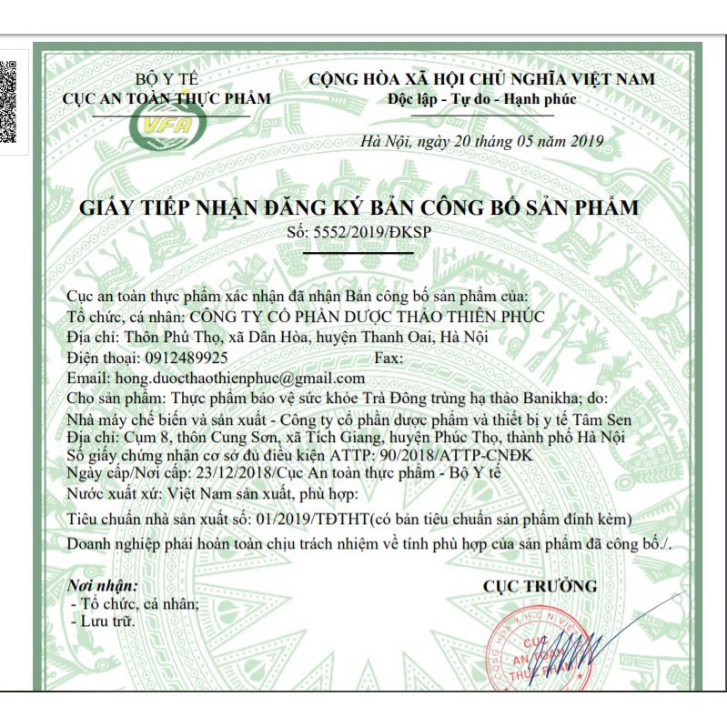 Trà Đông Trùng Hạ Thảo BANIKHA - bổ thận, bổ phổi, nâng cao thể trạng, giúp giảm lão hóa