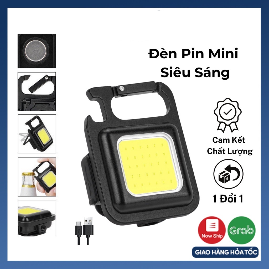 Đèn cob led khẩn cấp kiêm móc khóa đa năng chống nước