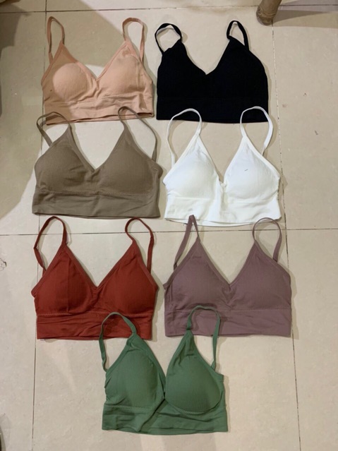 Áo bra gân basic cực xinh. áo hai dây kèm mod dễ phối đồ - Colory Shop