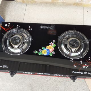 Bếp ga đôi mặt kính combo 11c