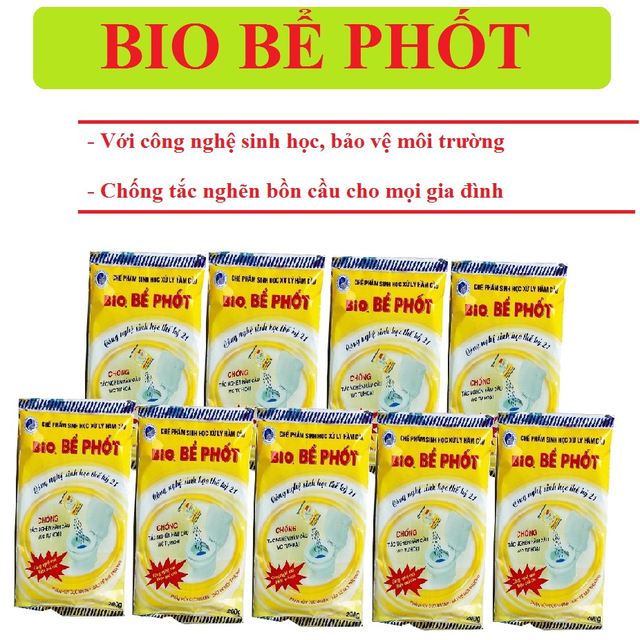 Bột thông tắc bể phốt + bộ 9 gói 1,8kg