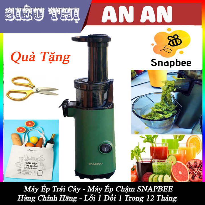 Máy ép chậm SnapBee  trái cây hoa quả SK-202VN 130W nhỏ gọn mạnh mẽ ép kiệt bã tháo lắp dễ dàng màu xanh BH 12 tháng