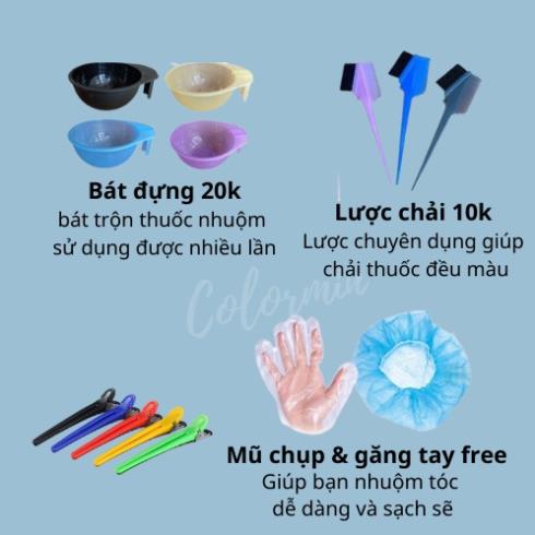 Bộ Dụng Cụ Nhuộm Tóc 3 Món Cao Cấp Chuẩn Salon Tặng Kèm Bao Tay Mũ trùm tóc