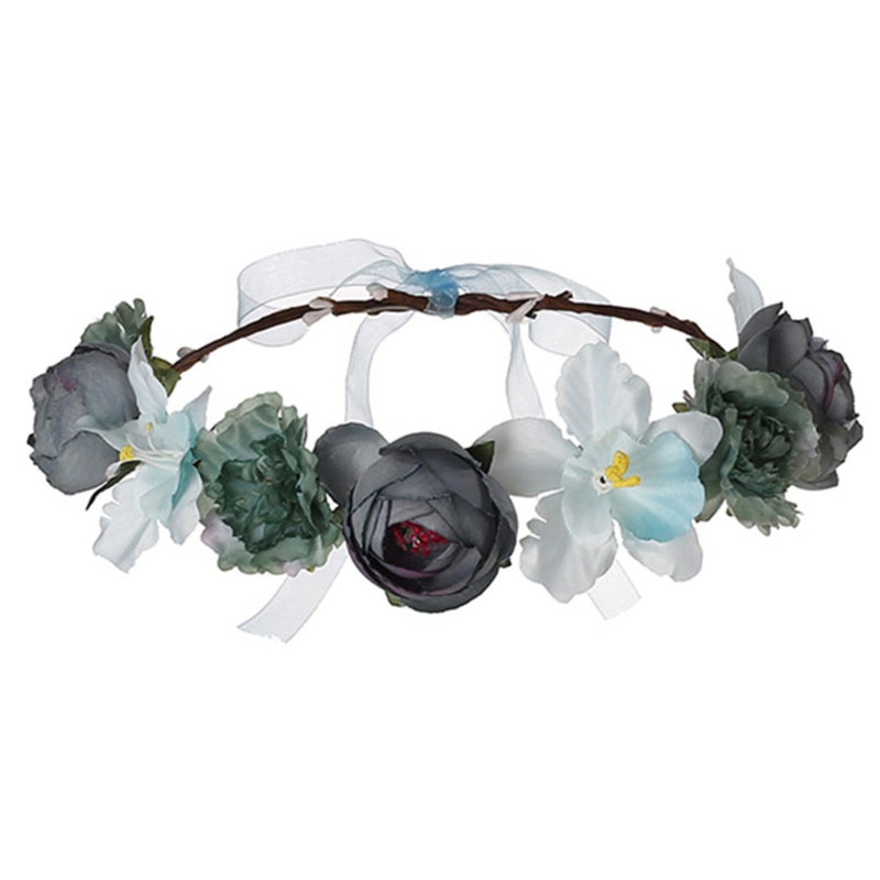 Vòng Hoa Đội Đầu Phối Ruy Băng Nhiều Màu Sắc Phong Cách Boho