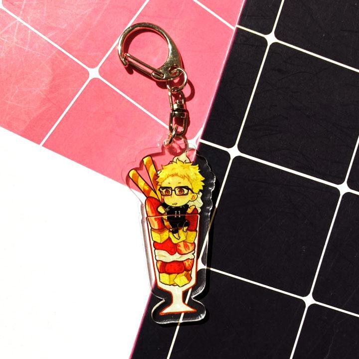 Móc khóa Haikyuu Vua bóng chuyền ver KEM skin mica trong acrylic chibi anime cute quà tặng xinh xắn dễ thương