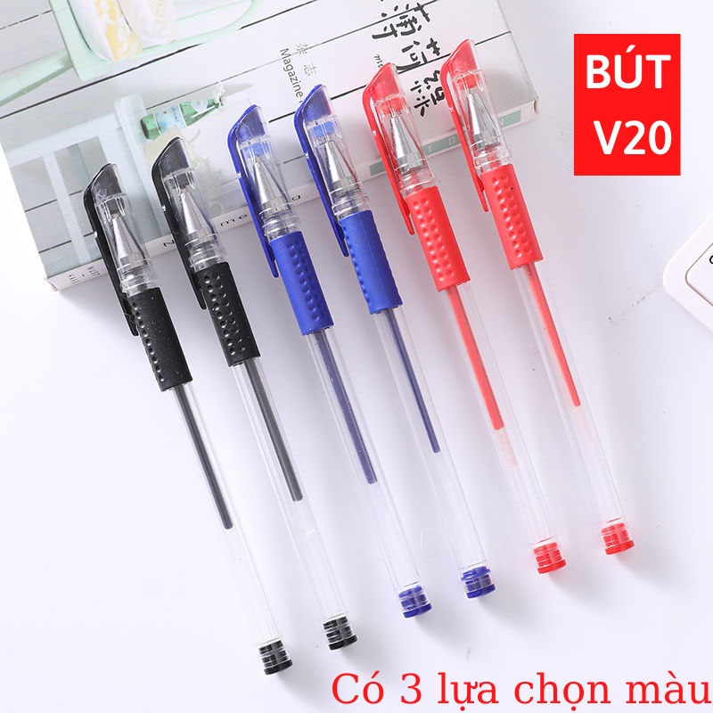 Bút Bi Gel Nước Thay Ngòi V20 Bút Gel Viết Không Nhoè Mực Ra Đều Liên Tục 0.5mm VTL SHOP