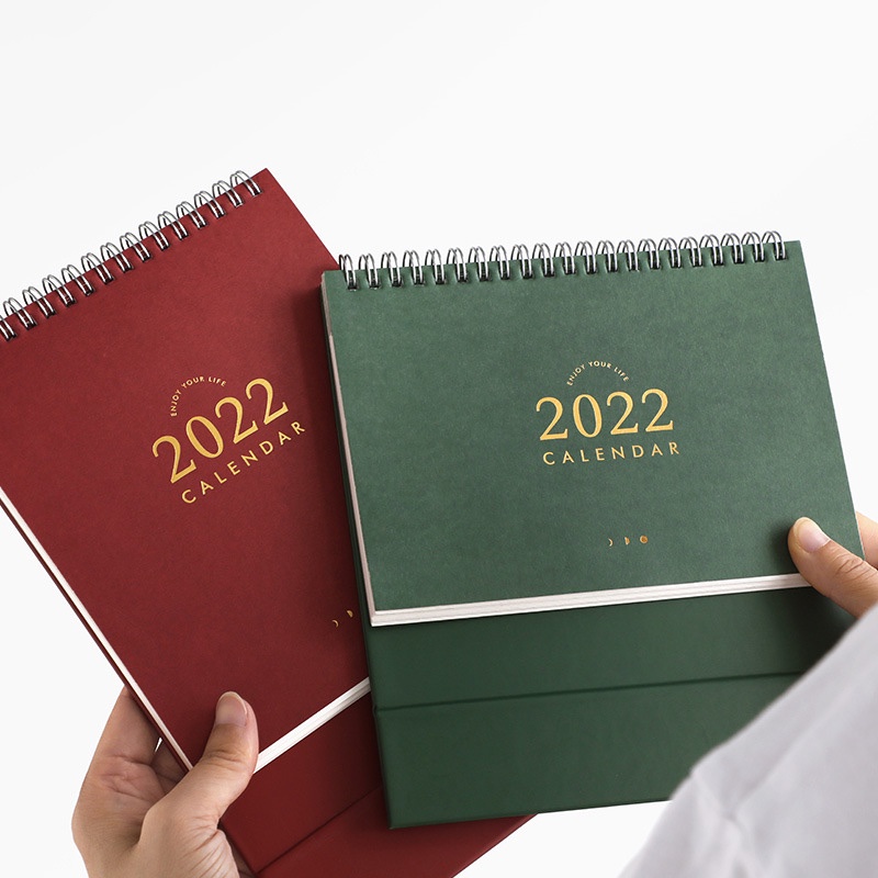 Lịch Để Bàn 2023 S / M / L Màu Trơn Phong Cách Retro Đơn Giản