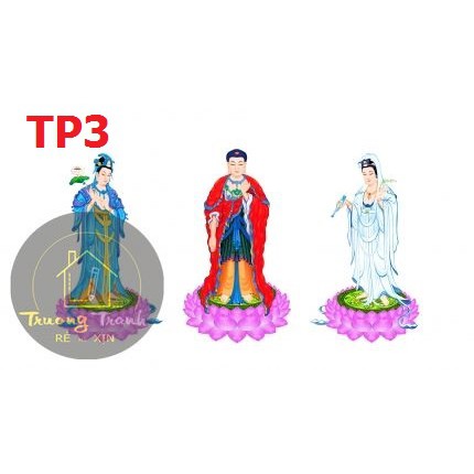 99 mẫu khung tranh Tây Phương Tam Thánh, tranh treo tường phật, tranh tráng gương, canvas treo phòng khách, phòng thờ