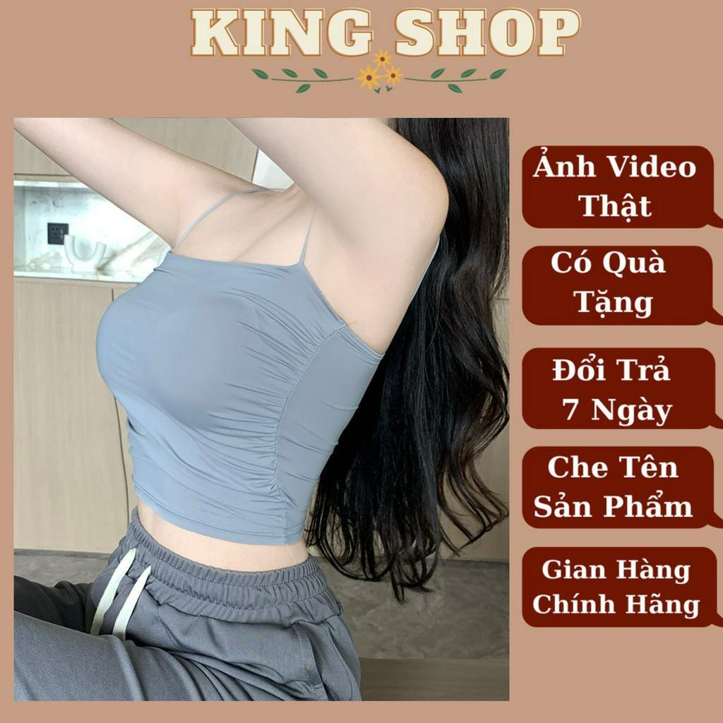 Áo bra nữ su - Áo croptop ống 2 dây cup ngực mút mỏng mềm mịn co dãn xinh xắn hiện đại Kingshop B821