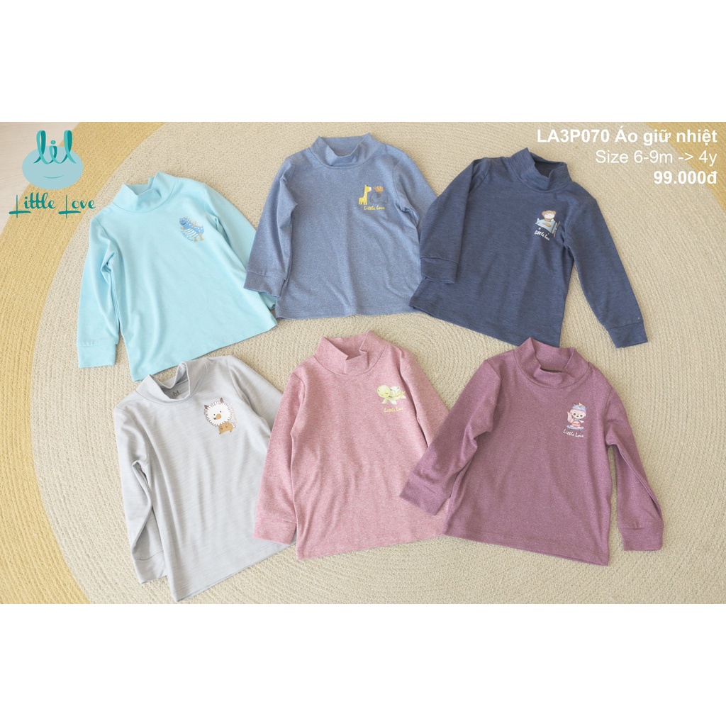 Áo giữ nhiệt smoothy mềm, co giãn cổ 3 phân cho trẻ từ 6m đến 4y little love