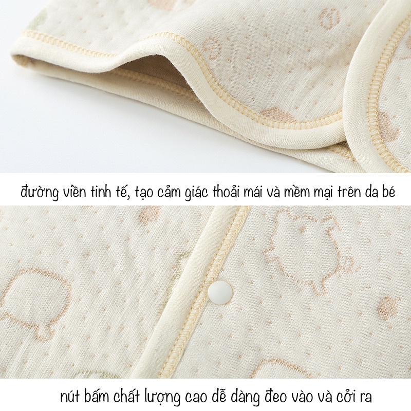 áo gile cho bé 0 3 tuổi trần bông cotton không chất tẩy nhuộm mềm mại cho bé trai bé gái mùa đông Sulina official GL01