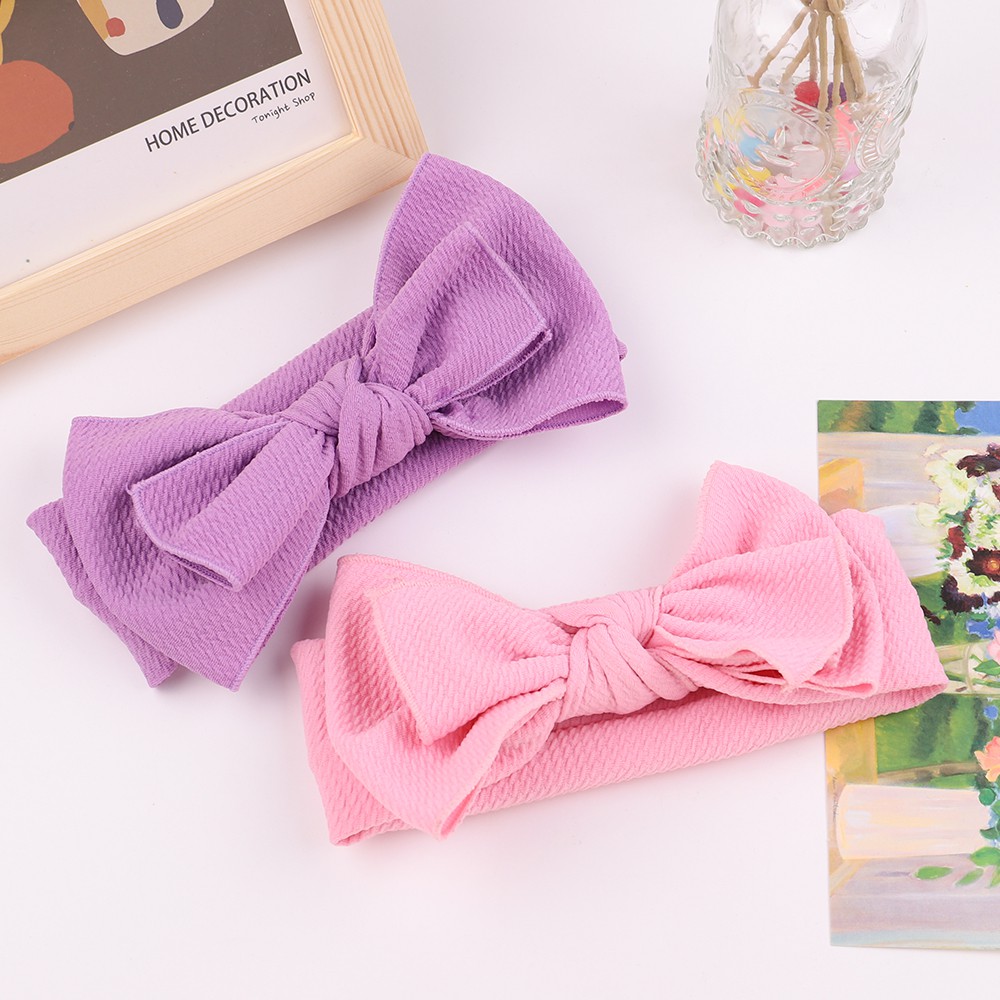 Băng Đô Cài Tóc Đính Nơ Chất Liệu Nylon Thời Trang Cho Bé Gái