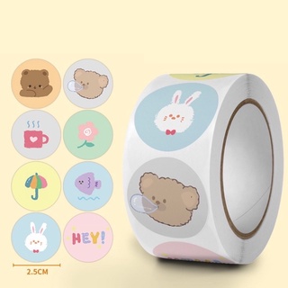 Cuộn tem tròn, vuông 500 tem sticker dán niêm phong