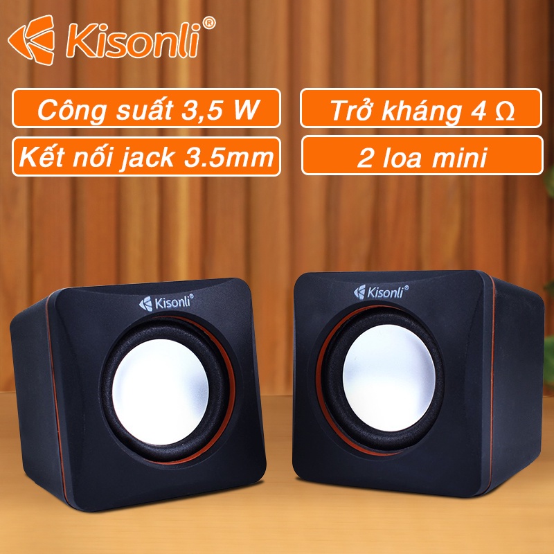 Loa vi tính H01 V-400, hai loa nhỏ gọn, âm thanh trung thực, tích hợp kết nối với máy tính bàn, laptop, tivi tiện lợi.