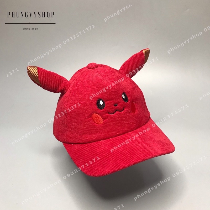 Nón kết trẻ em, nón kết, nón bo cụp pikachu cho bé trai và bé gái từ 2-6 tuổi