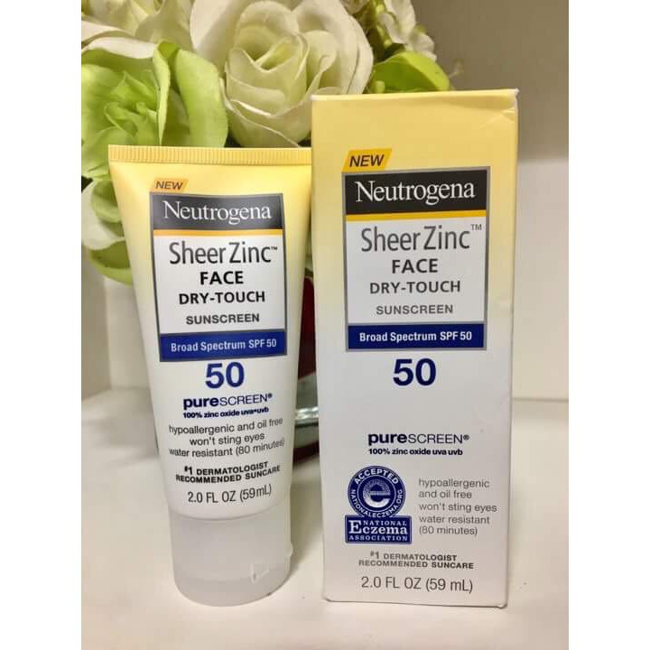 Kem Chống Nắng Neutrogena Sheer Zinc Face SPF50 (59ml) - Authentic USA