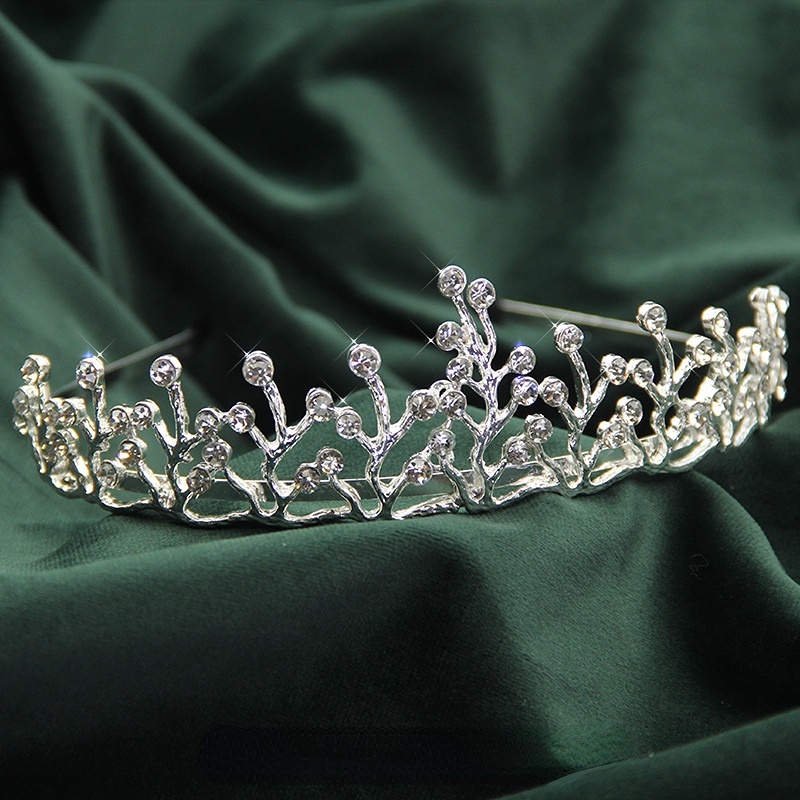 Vương Miện Hợp Kim Đính Đá Lấp Lánh Sang Trọng Cho Cô Dâu