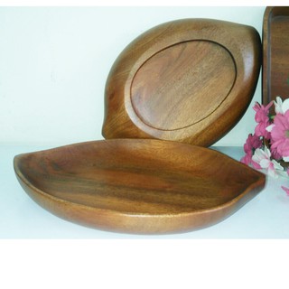 DĨA GỖ CHIẾC LÁ (KT: 24x17x3 cm)