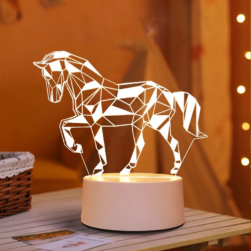 Đèn Ngủ 3D để bàn trang trí dễ thương bóng Led decor phòng ngủ cute 2 chế độ sáng cắm điện trực tiếp