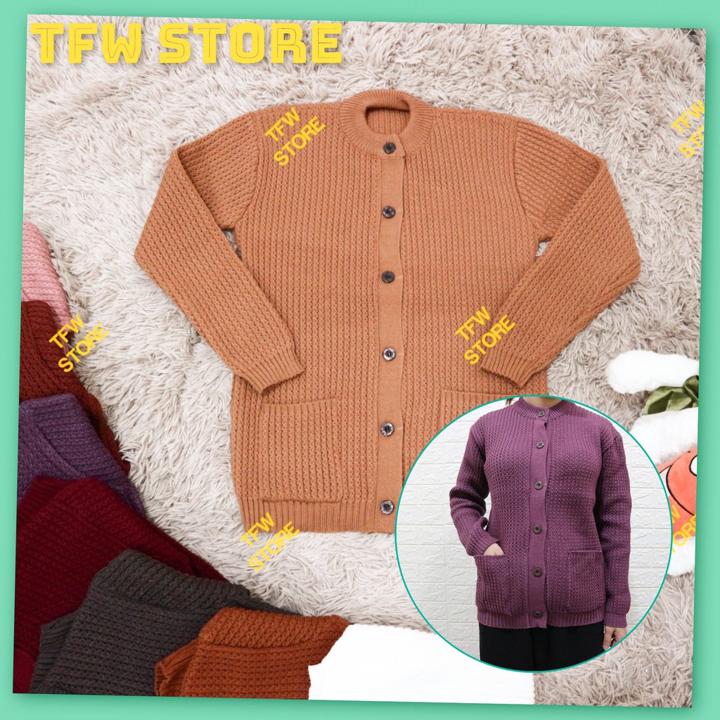 Áo len  cổ tròn người lớn tuổi, người già, trung niên, cho bà, cho mẹ - Made in VN