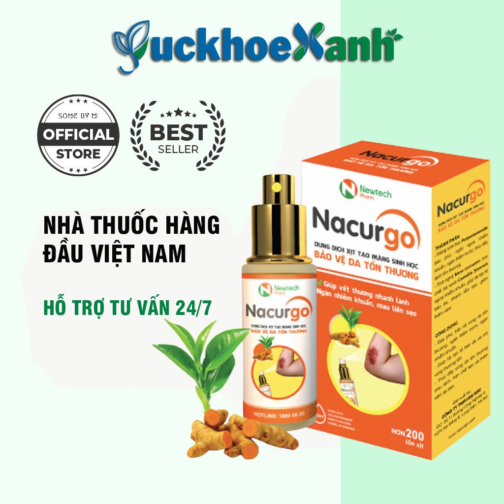 Nacurgo Dạng Xịt Và Kem Bôi, Ngừa Mụn, Xịt Bỏng, Băng Vết Thương, Ngừa Sẹo