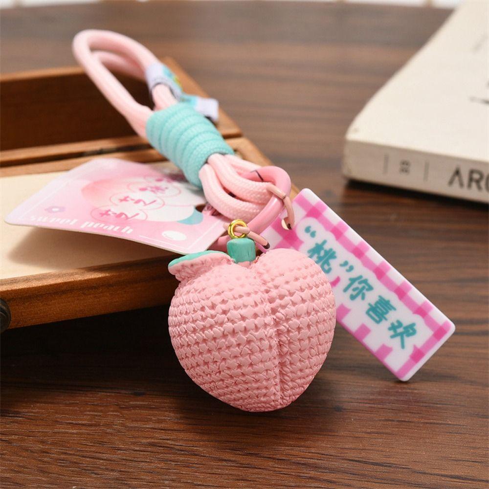 [COD] Móc Khóa Búp Bê Màu Hồng Trái Cây Dễ Thương Dùng Để Trang Trí Túi Xách / Điện Thoại