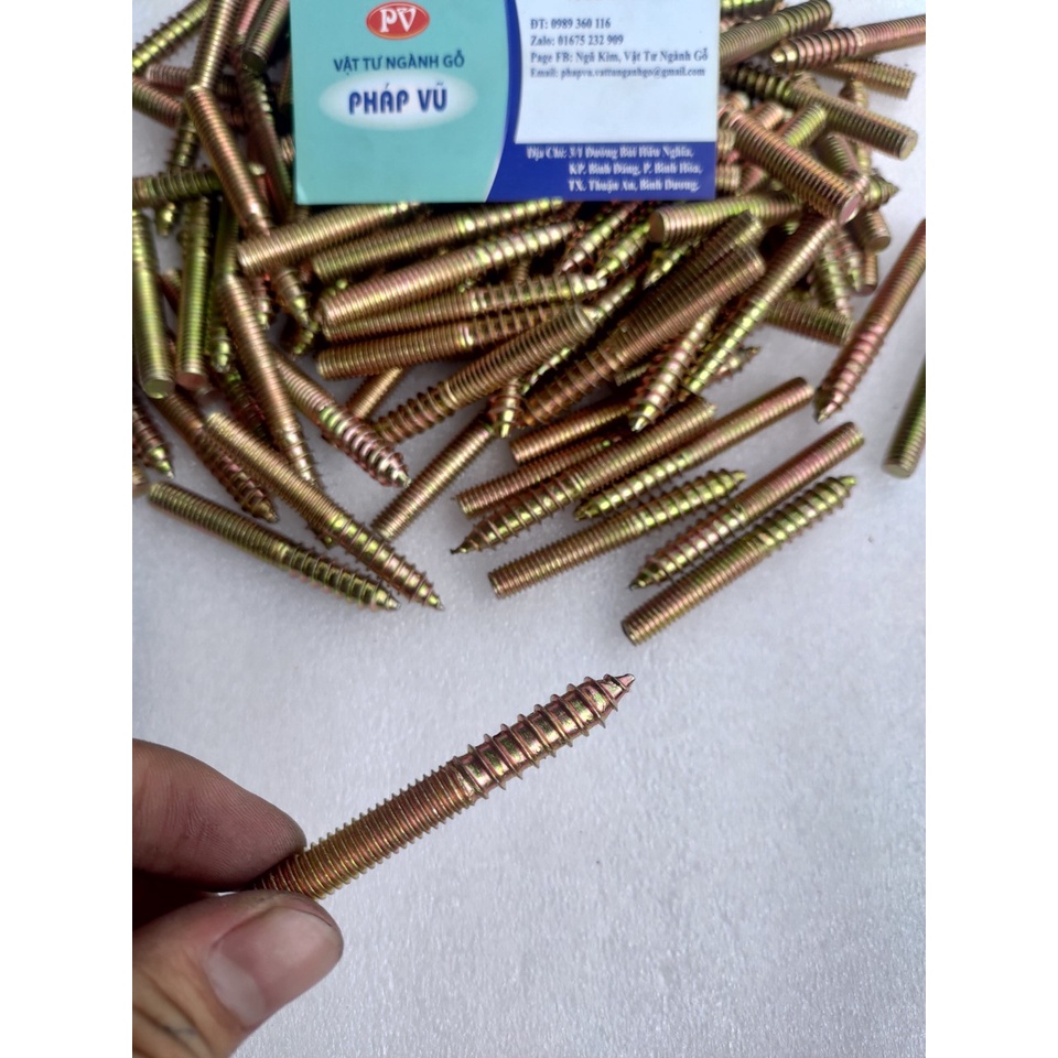 Ốc bulong hai đầu ren 6mm, 8mm  - ĐỦ KÍCH THƯỚC -