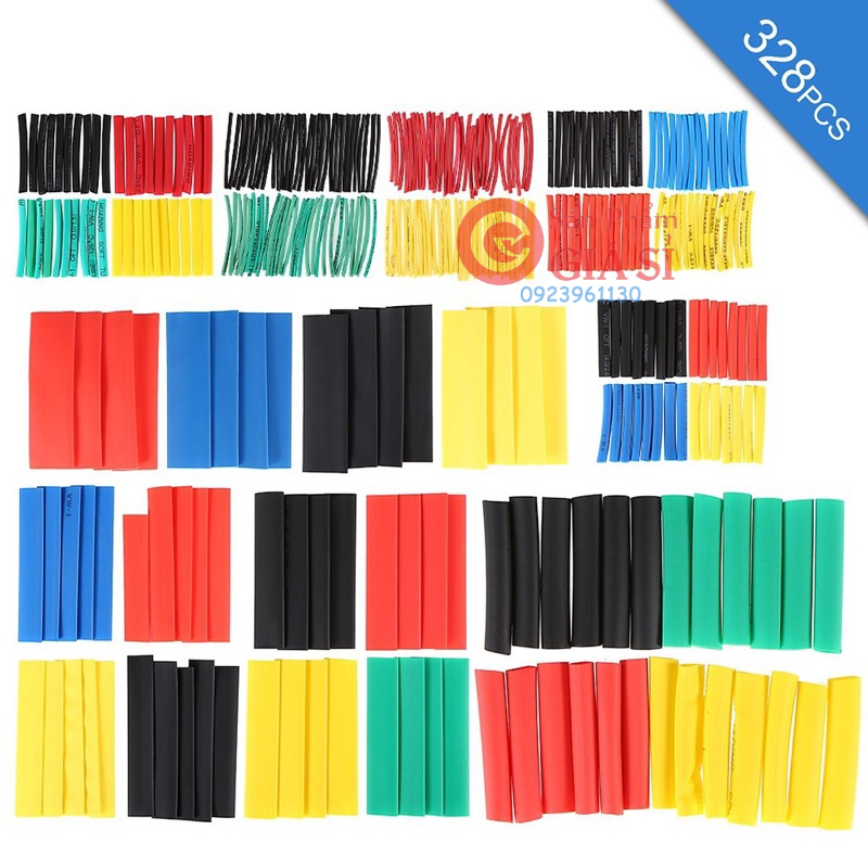 Bộ ống gen nhiêt, tui co nhiệt cách điện, nhiều màu, nhiều cỡ, các kích cỡ 328pcs, 530pcs, 580pcs ❤️freeship❤️