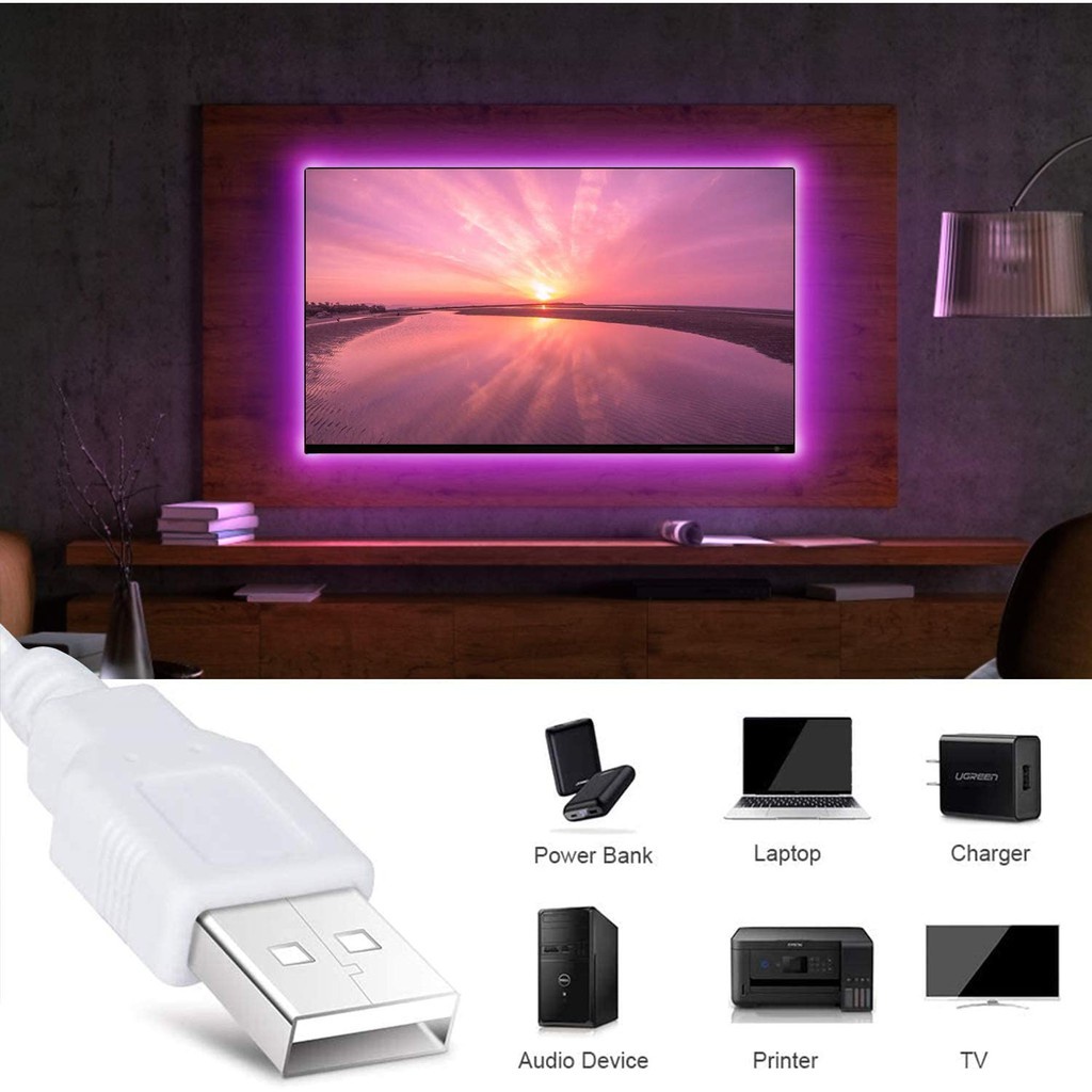 Đèn LED OSIDEN trang trí nhà cửa 16 màu bluetooth APP + điều khiển từ xa 5V USB 2835 RGB dùng trang trí phòng