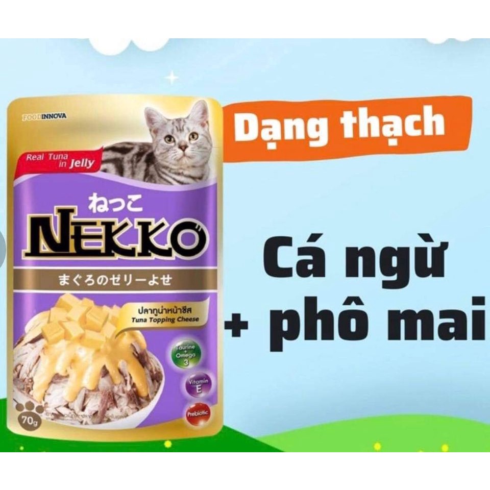 PATE NEKKO Thái Lan Gói 70gram Thức Ăn Dinh Dưỡng Cho Mèo Mọi Lứa Tuổi