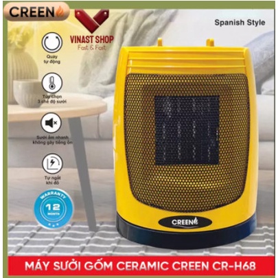 Máy sưởi gốm ceramic CREEN CR-H68 1500W New 2021
