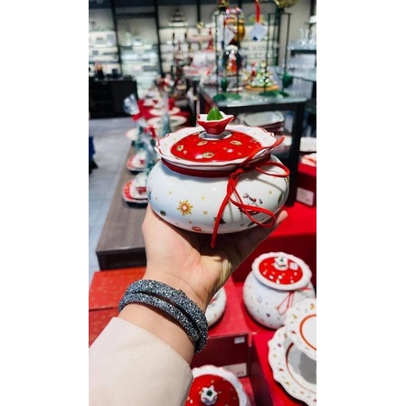 Hũ villeroy boch dáng thon núm ngôi sao noel