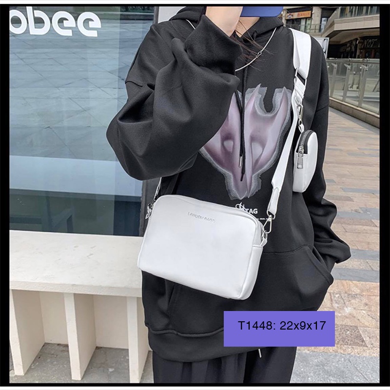 Túi xách tay đeo chéo unisex nam nữ da dáng hộp đi làm đi chơi phong cách hàn quốc T1448