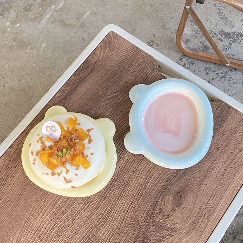 Đĩa Sứ Hình Gấu Phong Cách Hàn Quốc Sáng Tạo