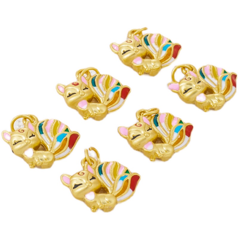 Túi Đồng 18k Mặt Dây Chuyền 13 * 14mm diy Màu Vàng Đồng Sang Trọng