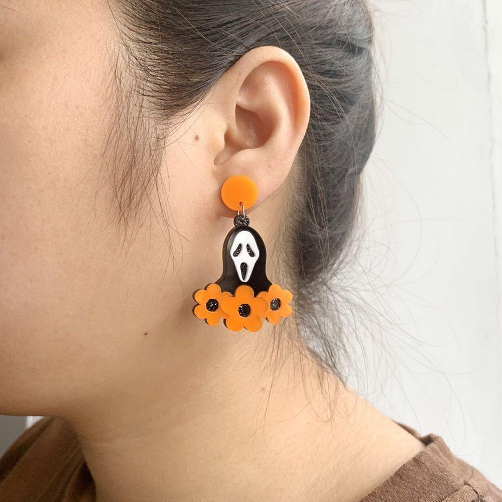 Khuyên Tai Acrylic Hình Bộ Xương Người Thời Trang