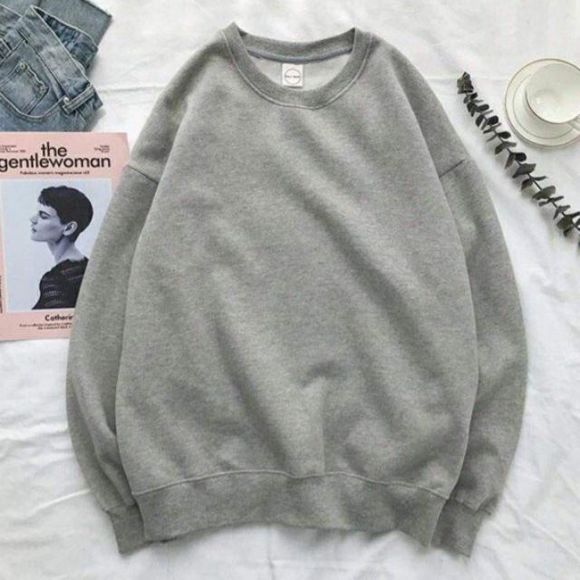 Sweater Xám Basic Tay Dài