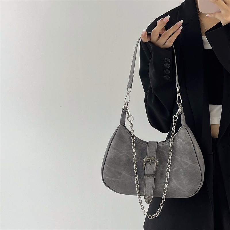 Túi Xách Đeo Vai Phối Dây Xích Phong Cách Thời Trang Retro Dành Cho Nữ