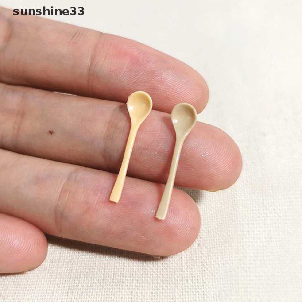SU Dollhouse Miniature Spoon Ice Cream Cups Set Model Mini Food Doll Accessories n
