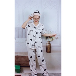 [Bigsize] Đồ bộ pijama vải LỤA LATIN tay ngắn quần dài 65-80kg
