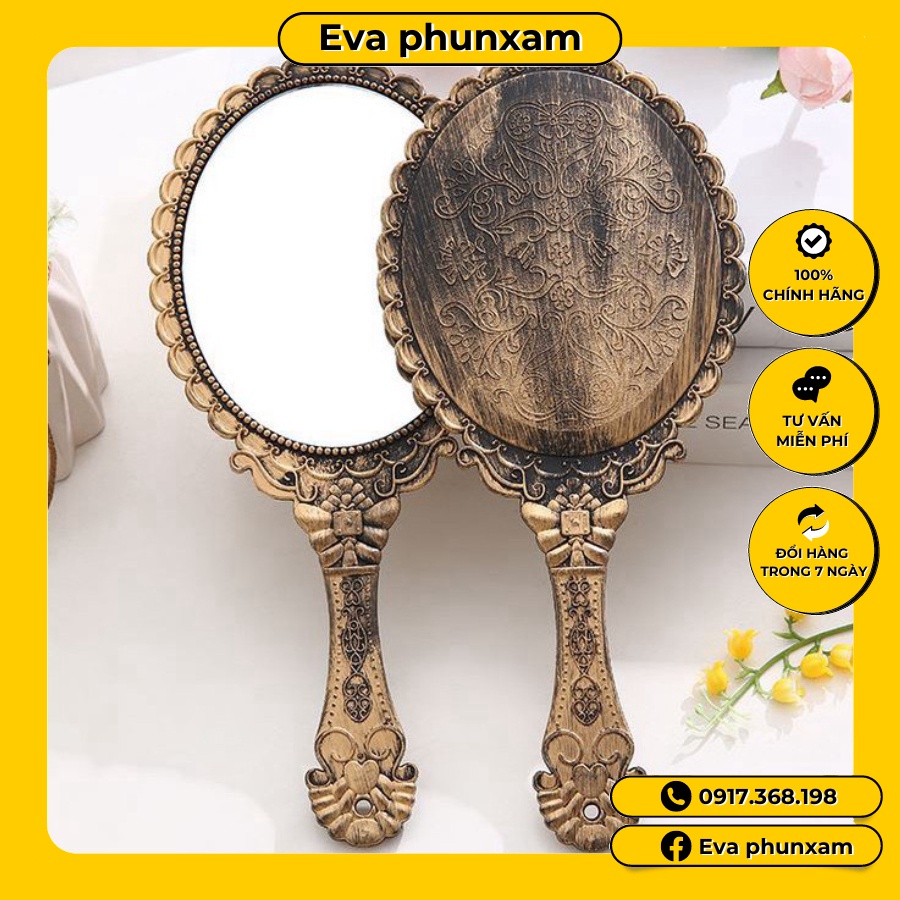 Gương cầm tay công chúa phun xăm