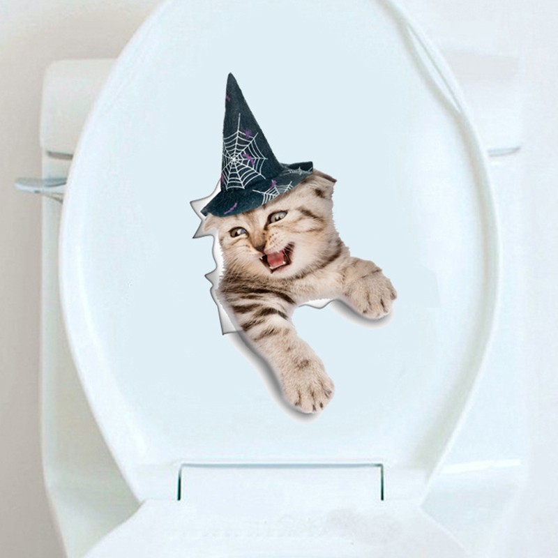 Miếng Dán Trang Trí Toilet 3d Chủ Đề Halloween Thú Vị