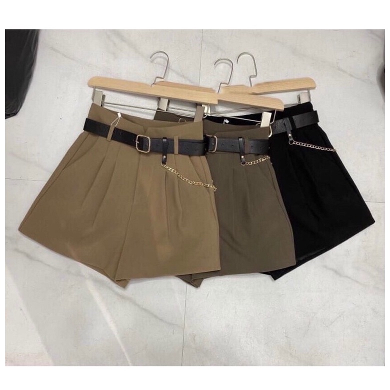 Quần Short lưng cao, ống rộng, thời trang cá tính