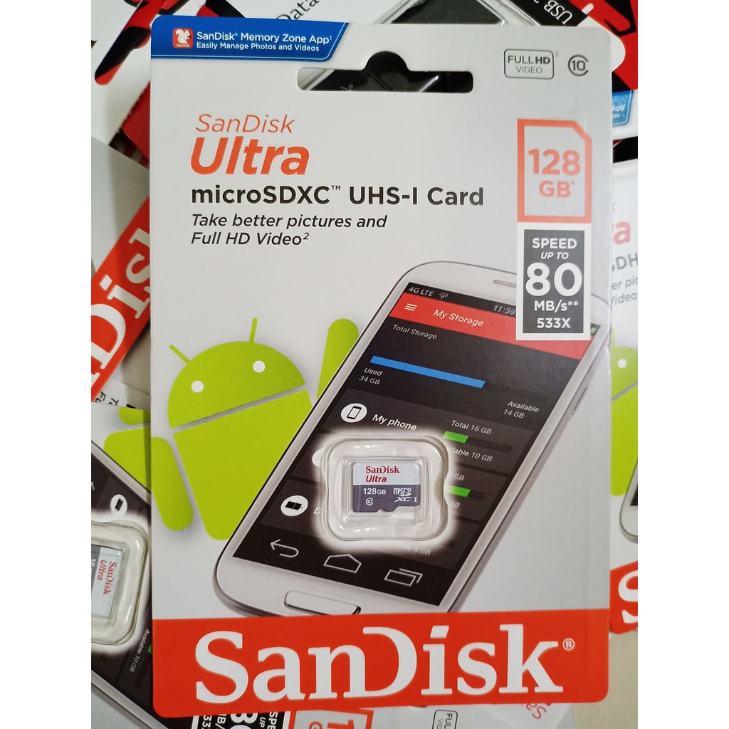 [Mã ELHAMS5 giảm 6% đơn 300K] Thẻ nhớ Micro SDHC Sandisk 128GB